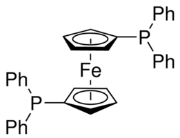 1,1-Bis(diphenylphosphino)ferrocene - CAS:12150-46-8 - DPP18,  Ferrocene-1,1-bis-(diphenylphosphine), Bis[1-(diphenylphosphino)-2,4-cyclopentadien-1-yl]iron, 1,1-Ferrocenebis(diphenylphosphine)